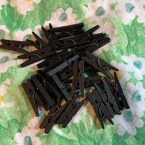 Mini Black Clothespin Clips (24 Count)